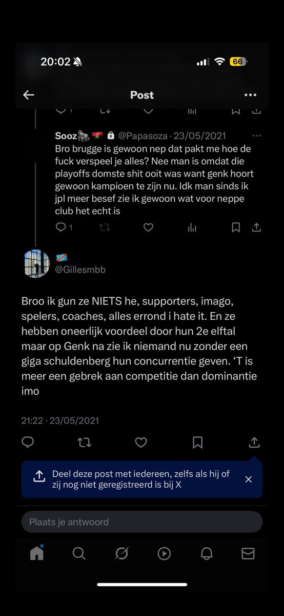 Wanneer je <a href="/Gillesmbb/">🇨🇩</a> aanspreekt op het feit dat zijn haat diep zit voor club brugge krijg je een blokje, deze man verkoopt wel zen zever op MIDMID als self proclaimed analist maar zit met diepgewortelde haat tegen sommige ploegen. Nu ja buiten wat ghetto tweets niets nuttig daar