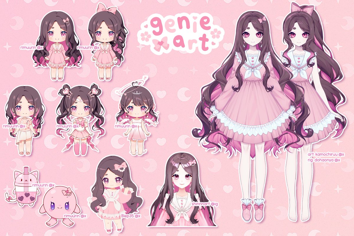 geniefart's tweet photo. ๐๐ง hi im genie, an artist vtuber!
i stream daily around 9pm pst~
general: #genieart
fanart: #geniefart
fan name: #bowbas
live / clips: #genieflips
memes: #genieXD
๐ฉท model credits
chibi, kirby, bowba: rimuurin
3D: blep35
bust: shinnnart
fullbody: ๐๏ธ kamochiruu โ๏ธ dohaonya https://t.co/yGhh79l20k