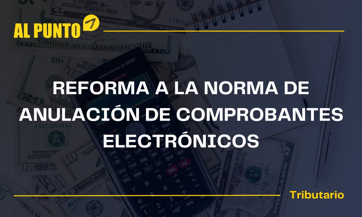 📢 Reforma A La Norma De Anulación De Comprobantes Electrónicos: Cambian los plazos y condiciones para anular comprobantes electrónicos.

Lee el boletín completo en nuestra página web: tzvs.ec/9op2