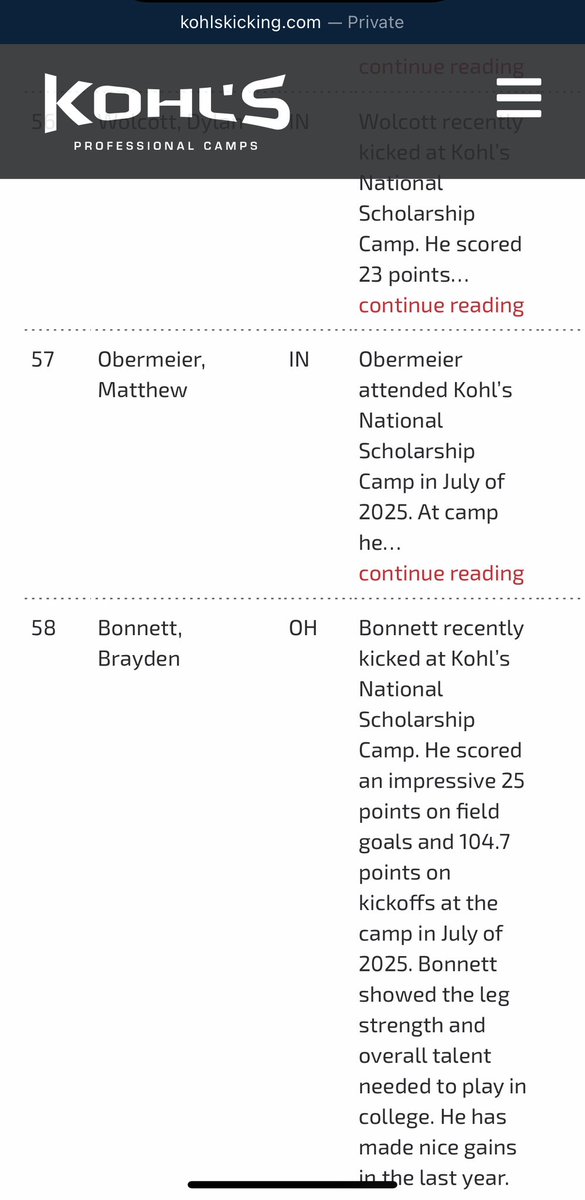 After a great camp down in Tennessee for the NSC, I ended up Finishing 21st in the class of 26’ and 30th overall out of 500+ kickers. Now ranked the #58th kicker in 🇺🇸 with more to come. <a href="/HKA_Tanalski/">Adam</a> <a href="/D_Madden_Punter/">Coach Dan Madden</a> <a href="/TMitchell_53/">Coach Turner Mitchell</a> <a href="/CoachJB_Hoops/">JT Burgess</a> <a href="/coach_geiser/">Doug Geiser</a> <a href="/CoachPaschall/">Luke Paschall</a>