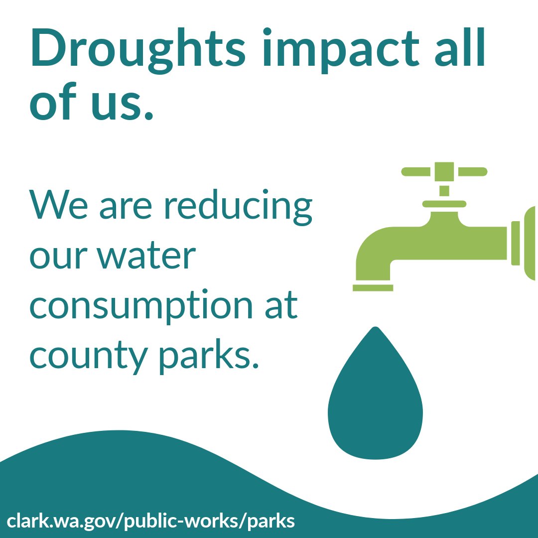 Our region has experienced a growing number of droughts over the past decade. By stopping irrigation at county parks, we will reduce our water consumption by an estimated 40%.

For more information visit clark.wa.gov/public-works/p….