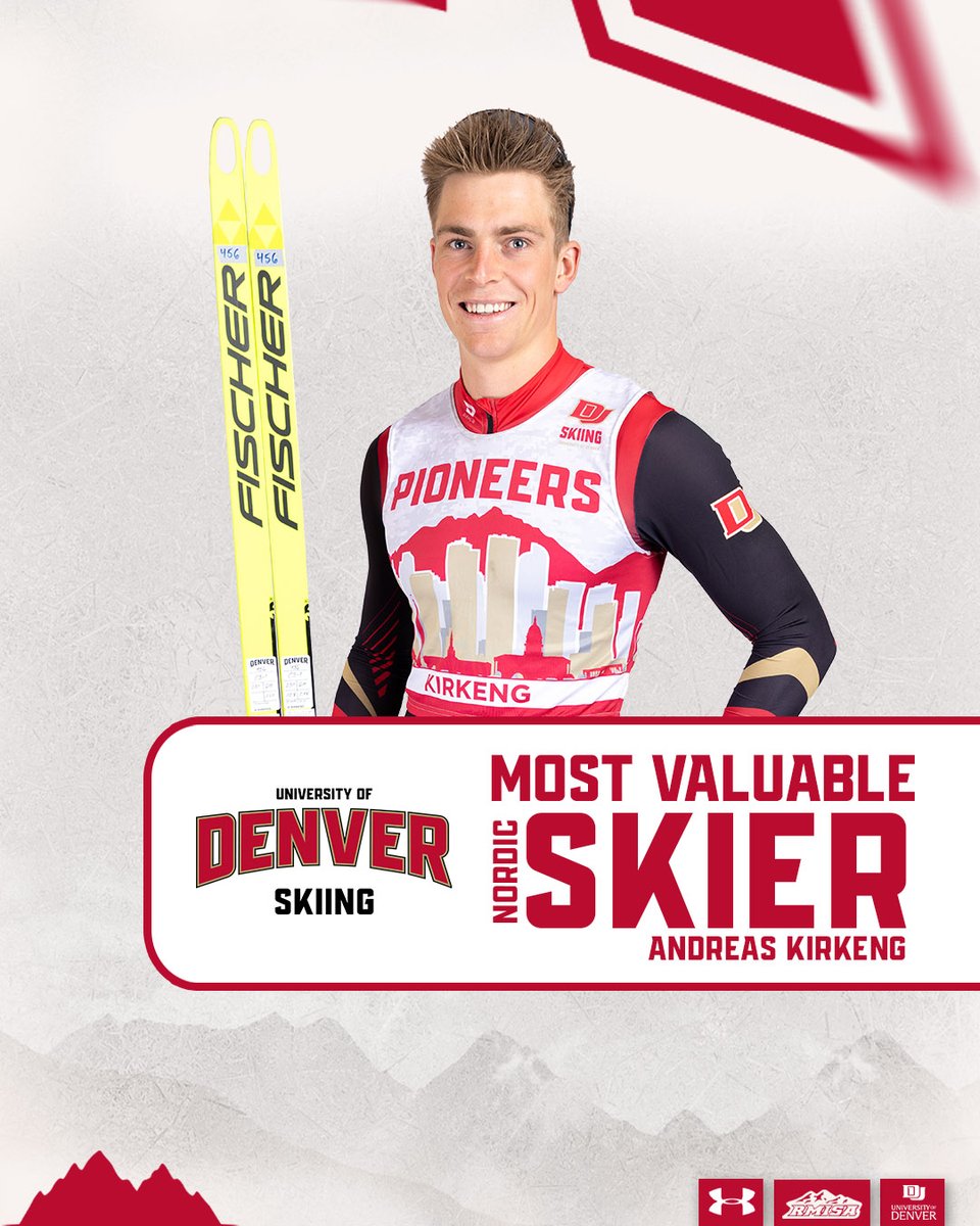 Andreas Kirkeng is this year's DU Nordic Most Valuable Skier!

The senior placed in the top 10 in 13-of-14 races and earned his fourth-straight All-American award at the  NCAA Championships. He also won five races during &amp; was also named RMISA MVP in men's freestyle.

#GoPios