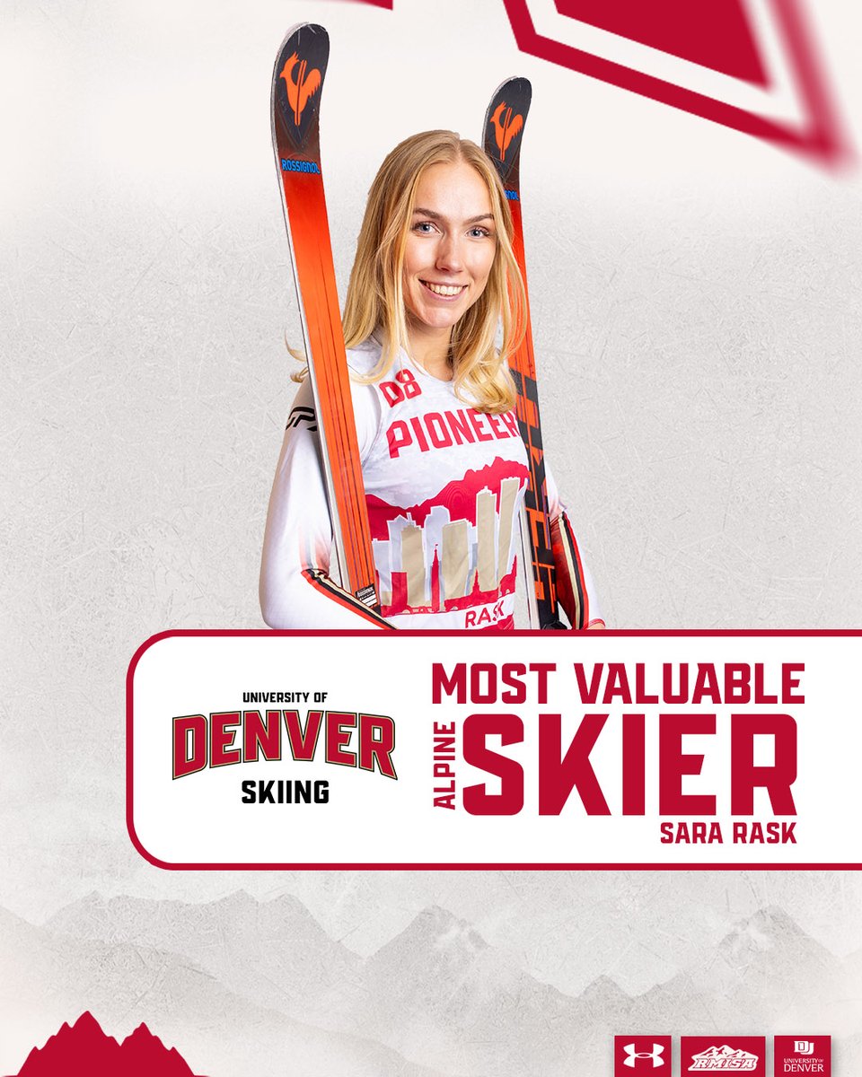 Sara Rask is this year's DU Alpine Most Valuable Skier!

She won both the women's slalom and giant slalom at the 2025 NCAA Championships and finished the year with 8 victories and 10 podium appearances.

Sara was also recognized as RMISA's MVP in women's slalom!

#GoPios
