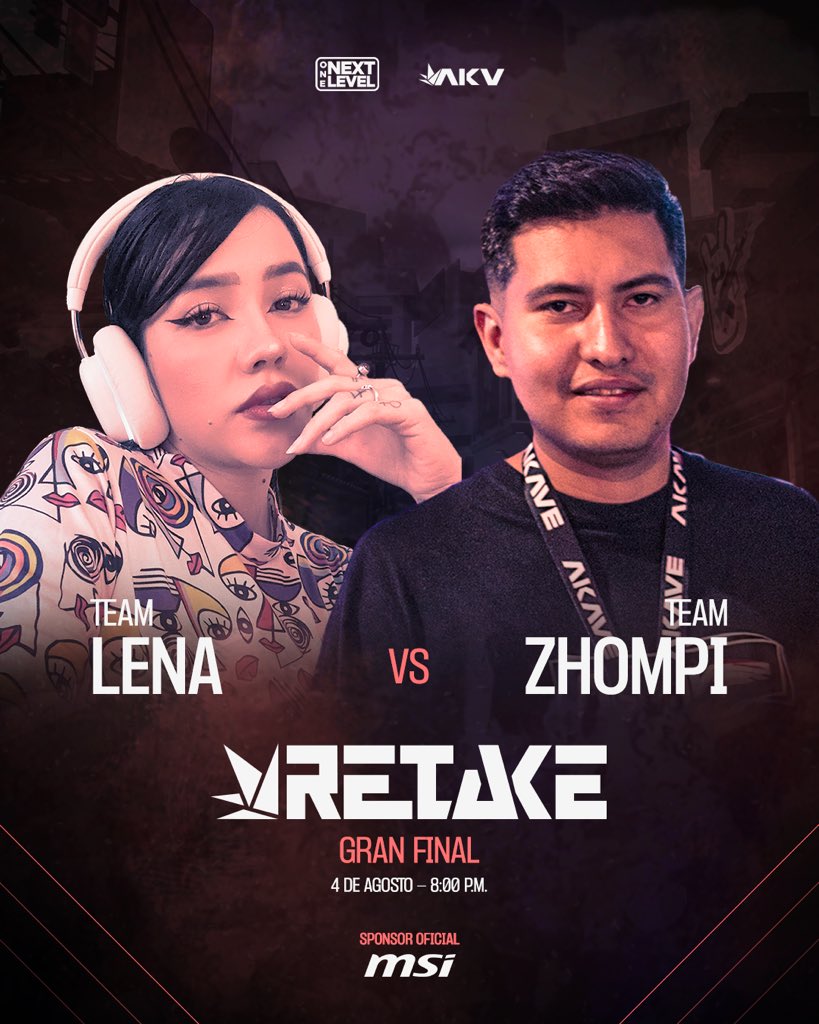 🔥 Hoy se define TODO 🔥
Después de días de risas, clutches y rivalidades…
Los equipos de <a href="/lenabrinter/">LuckyLena ✨🎃</a> y <a href="/zhompifps/">AKV zhompi 🇲🇽</a> llegan a la gran final del Retake x Akave by <a href="/MSI_Latino/">MSI GAMING LATAM</a>

🎮 8:00 PM CDMX – Bo3
🖥️ En juego 5 monitores MSI y un viaje a Gamergy CDMX 👀 (aplican restricciones)