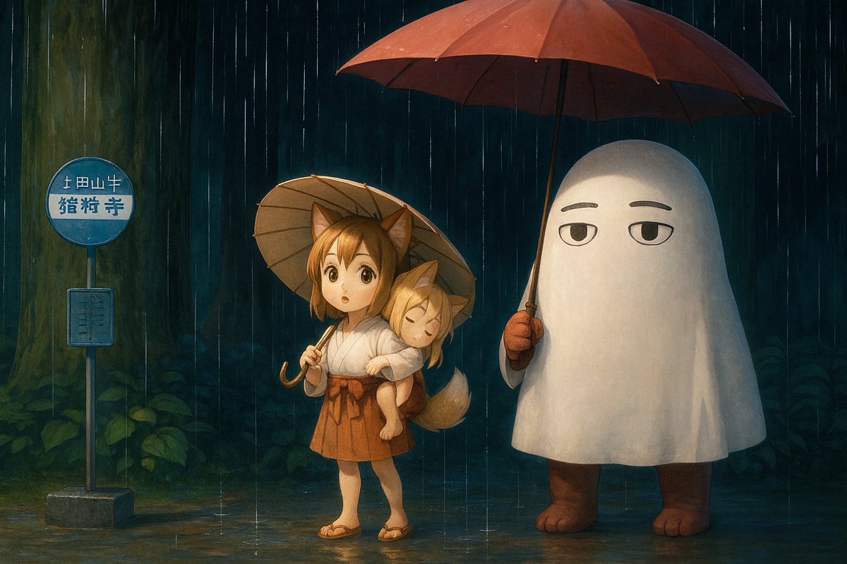 メジェド様を久しぶりに生成してみましたwww
前回は生成そのものに苦労しましたが、いい感じで出来ましたwww

コンとココンの姉妹が出会ったようですね♪