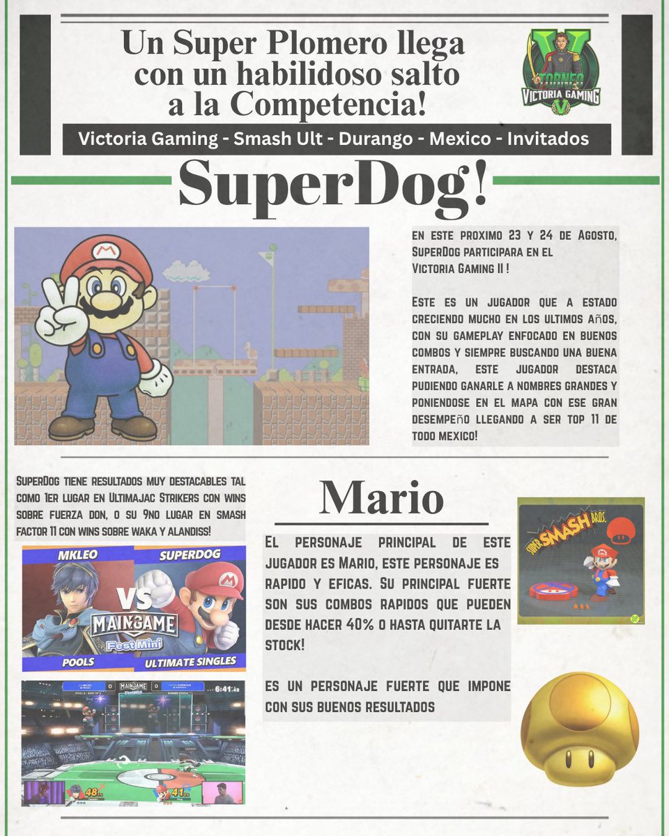 Super Increíble…

SuperDog se hace presente en Durango💚

🐝<a href="/SuperPerrro/">SuperDog</a> 🐝

Gran contendiente a llevarse el primer lugar&lt;3
Desde la colmena se hace presente en el nido 🦂

Victoria Gaming 2💚⚔️

Quien se llevará la Victoria? 🏆

23-24 Agosto de 2025 
Durango, Dgo México 🦂