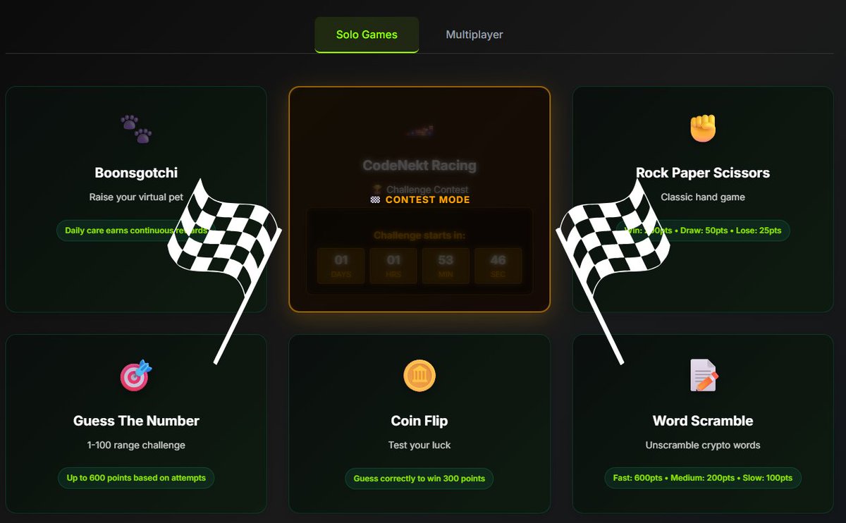 🚨 24H BEFORE THE RACE BEGINS!

Are you fast enough to survive 90 seconds of chaos? 👀
Only the best drivers will reach the TOP 15 and grab their share of $300 + Boons Points 💰
🔥 Challenge starts tomorrow 

ℹ️boons.wtf

#PlayToEarn #AVAX