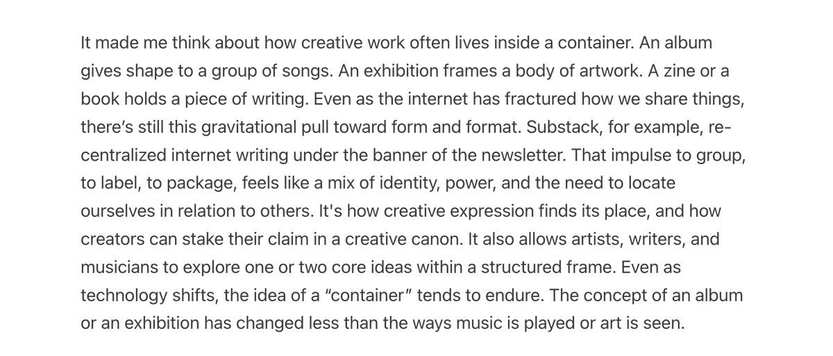 What’s the album equivalent for apps? 

<a href="/Emily_Manges/">emily manges</a> explores software as creative output—expressive, ephemeral, and framed by new kinds of containers: emilymanges.substack.com/p/everything-i…