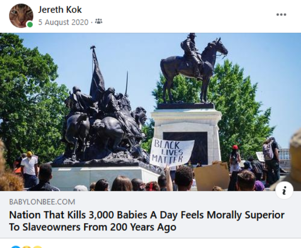 A doctor was found guilty of thoughtcrime in part for sharing Babylon Bee articles in Australia. Here are a few of the articles he shared.

If you ever wonder why we have a 1st and 2nd Amendment in America, this is why.