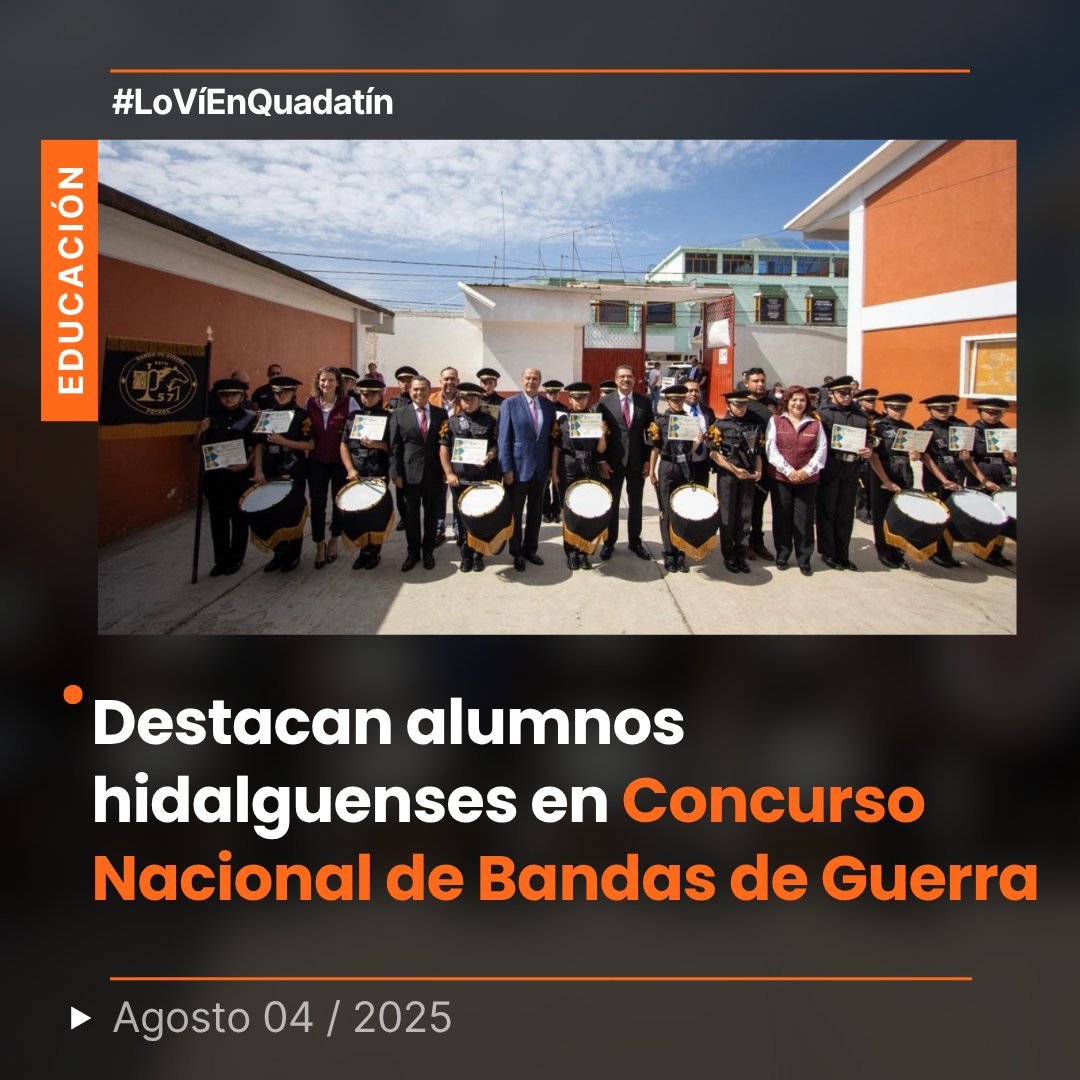 🔴👉 En secundaria la categoría B, la Telesecundaria 57 de Acatlán obtuvo el primer lugar tanto en la etapa estatal como en la nacional.
acortar.link/lIrPZo

#LoVíEnQuadratín