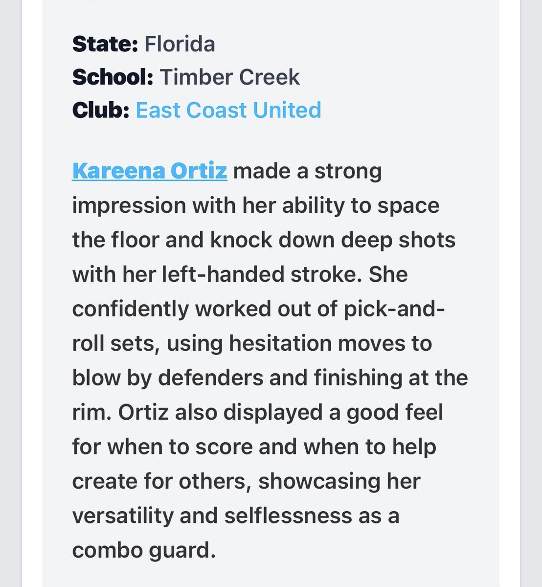 Thank you for the write up <a href="/PGHFlorida/">Prep Girls Hoops Florida</a>!