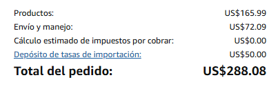 es increible los impuestos que maneja Amazon en Argentina, un monitor de 165$ con los impuestos y toda la movida se va a 288$, con eso te compras casi 2 monitor de la misma marca