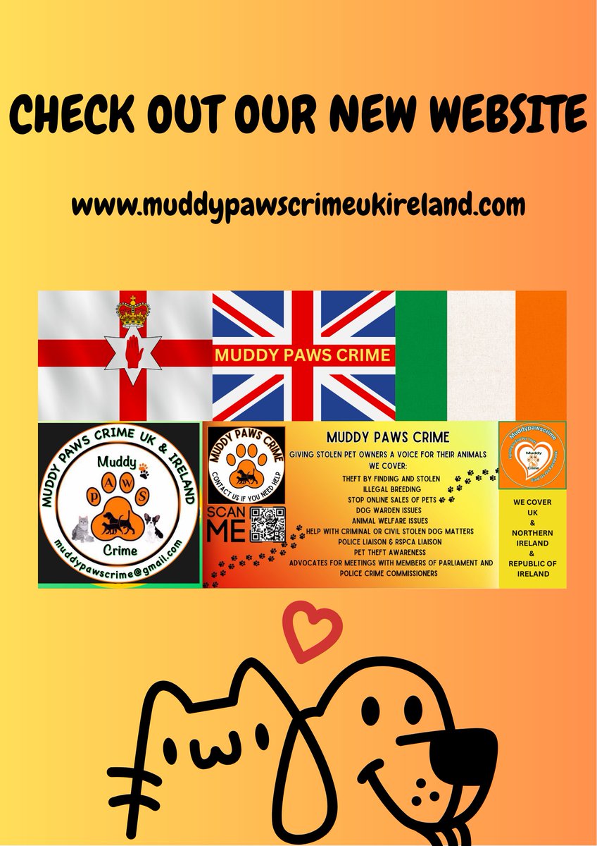 Muddy_paws_crime (@muddypawscrime) on Twitter photo MUDDY PAWS CRIME Uk & Ireland WEBSITE is now LIVE
muddypawscrimeukireland.com
All our current cases are listed under own tab with a link also to their specific Facebook group if they have one .
<a href="/MissingPetsGB/">Missing Pets GB</a> <a href="/HunnyJax/">Stolen Missing Longtimelost 🐾Where Are They All</a> <a href="/rosieDoc2/">spaniel alert</a> <a href="/ChrisSmee1/">Chris Smee</a> MUDDY PAWS CRIME Uk & Ireland WEBSITE is now LIVE
muddypawscrimeukireland.com
All our current cases are listed under own tab with a link also to their specific Facebook group if they have one .
<a href="/MissingPetsGB/">Missing Pets GB</a> <a href="/HunnyJax/">Stolen Missing Longtimelost 🐾Where Are They All</a> <a href="/rosieDoc2/">spaniel alert</a> <a href="/ChrisSmee1/">Chris Smee</a>