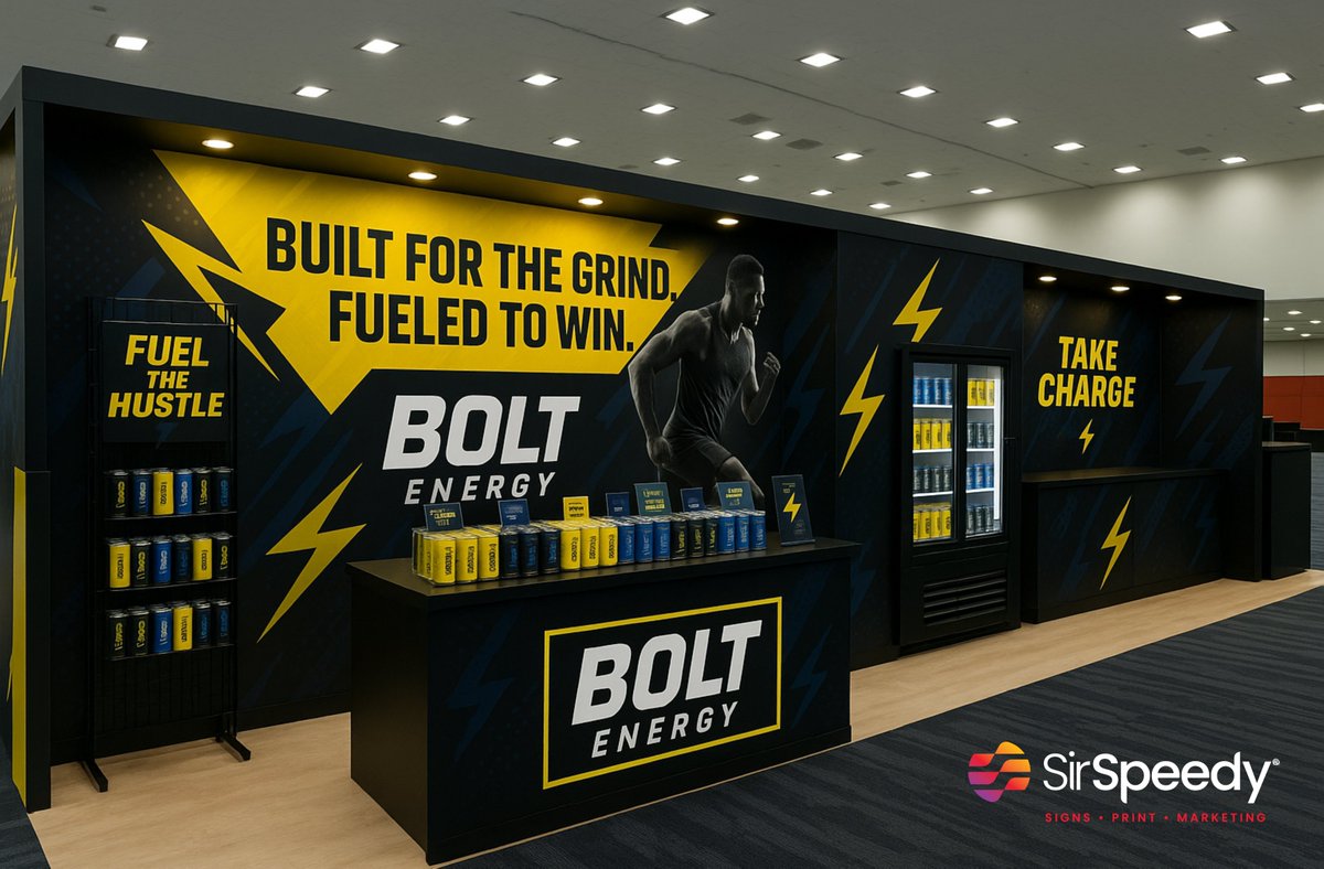 Wherever your brand needs to stand out, we build the stage. From concept to execution, Sir Speedy transforms ideas into immersive branded environments that command attention, drive interaction and elevate every inch of event space.

#SirSpeedy #TradeshowSetUp