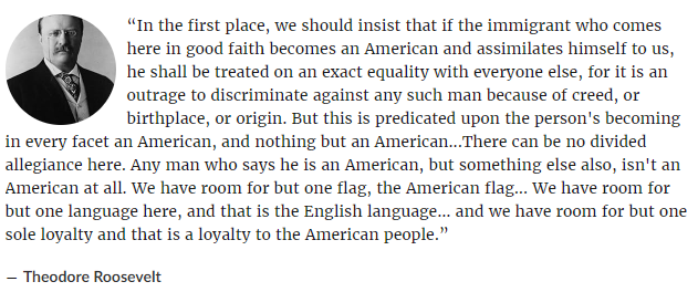 The Conservative Alternative (@oldeworldorder) on Twitter photo <a href="/libsoftiktok/">Libs of TikTok</a> Teddy Roosevelt said it best:
"Any man who says he is an American, but something else also, isn't an American at all." <a href="/libsoftiktok/">Libs of TikTok</a> Teddy Roosevelt said it best:
"Any man who says he is an American, but something else also, isn't an American at all."