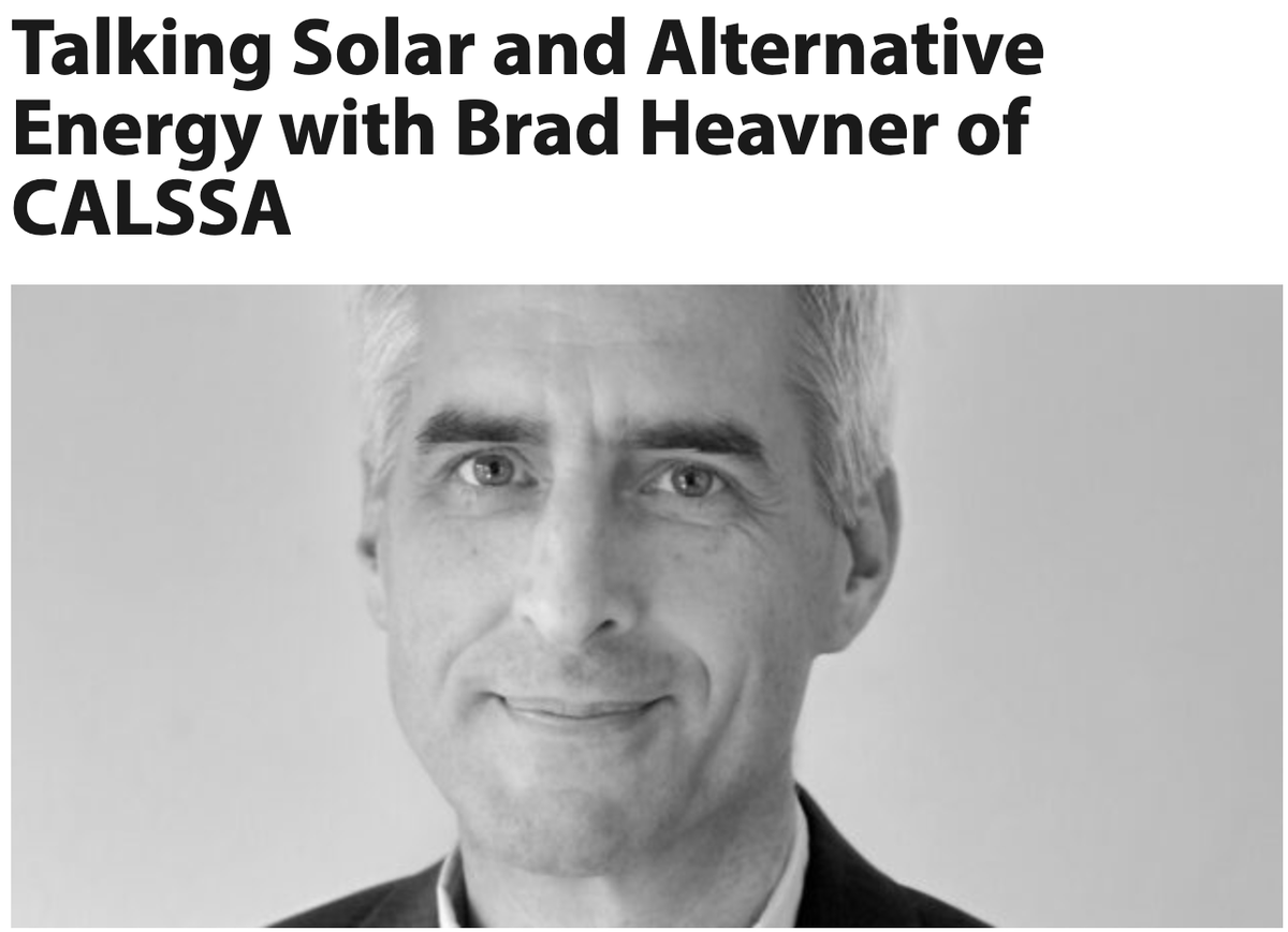 California Solar & Storage Association (@calssa_org) on Twitter photo Check out our Executive Director, Brad Heavner, talking #solar on the latest episode of the <a href="/Capitol_Weekly/">Capitol Weekly</a> Podcast! bit.ly/3IYo1Xl Check out our Executive Director, Brad Heavner, talking #solar on the latest episode of the <a href="/Capitol_Weekly/">Capitol Weekly</a> Podcast! bit.ly/3IYo1Xl