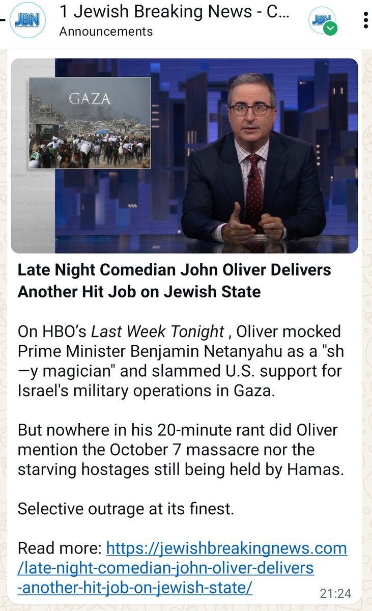 Iknowzitall (@iknowzitall1) on Twitter photo Because <a href="/iamjohnoliver/">John Oliver</a> <a href="/LastWeekTonight/">Last Week Tonight</a> is HAPPY to see dead Jews.
Truly, what other explanation is there?
PS: He also hates Gazan children. Only people who hate Gazan children would work so hard for Hamas. Because <a href="/iamjohnoliver/">John Oliver</a> <a href="/LastWeekTonight/">Last Week Tonight</a> is HAPPY to see dead Jews.
Truly, what other explanation is there?
PS: He also hates Gazan children. Only people who hate Gazan children would work so hard for Hamas.