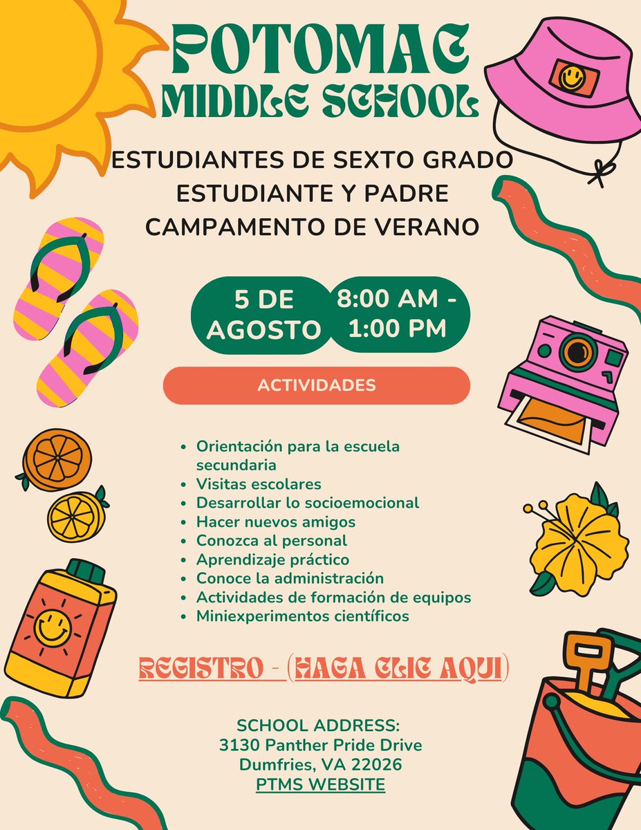 Potomac MS (@potomacms) on Twitter photo We are excited to welcome our rising 6th graders tomorrow, August 5th for our annual Summer Camp! We are excited to welcome our rising 6th graders tomorrow, August 5th for our annual Summer Camp!