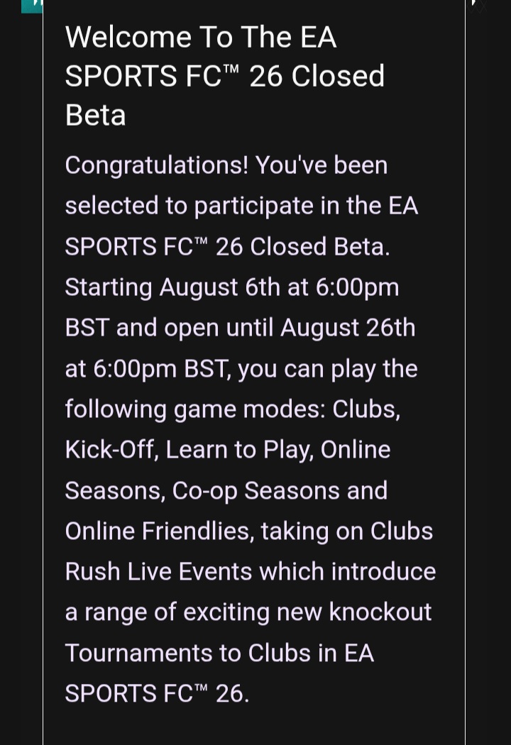 No Ultimate Team for me in the FC26 beta, guess I'm playing the Battlefield 6 beta instead! 😂 

#FC25
