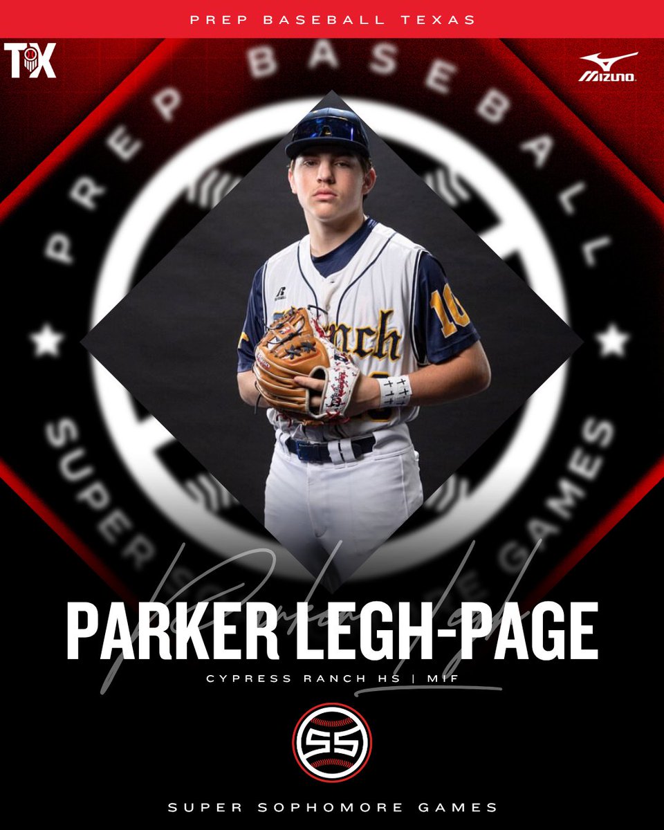 #TXLASSG25: 𝗜𝗡𝗩𝗜𝗧𝗘 𝗔𝗖𝗖𝗘𝗣𝗧𝗘𝗗 🎟️

‘28 Parker Legh-Page (Cypress Ranch HS | <a href="/parkerlp15/">Parker Legh-Page</a>) is headed to the 𝐓𝐗/𝐋𝐀 𝐒𝐮𝐩𝐞𝐫 𝐒𝐨𝐩𝐡𝐨𝐦𝐨𝐫𝐞 𝐆𝐚𝐦𝐞𝐬 at  <a href="/AggieBaseball/">Texas A&M Baseball</a> on August 9-10th. <a href="/prepbaseball/">Prep Baseball</a>

<a href="/PBRGreen_/">Ben Green</a> | <a href="/MSemlerPBR/">Max Semler</a>