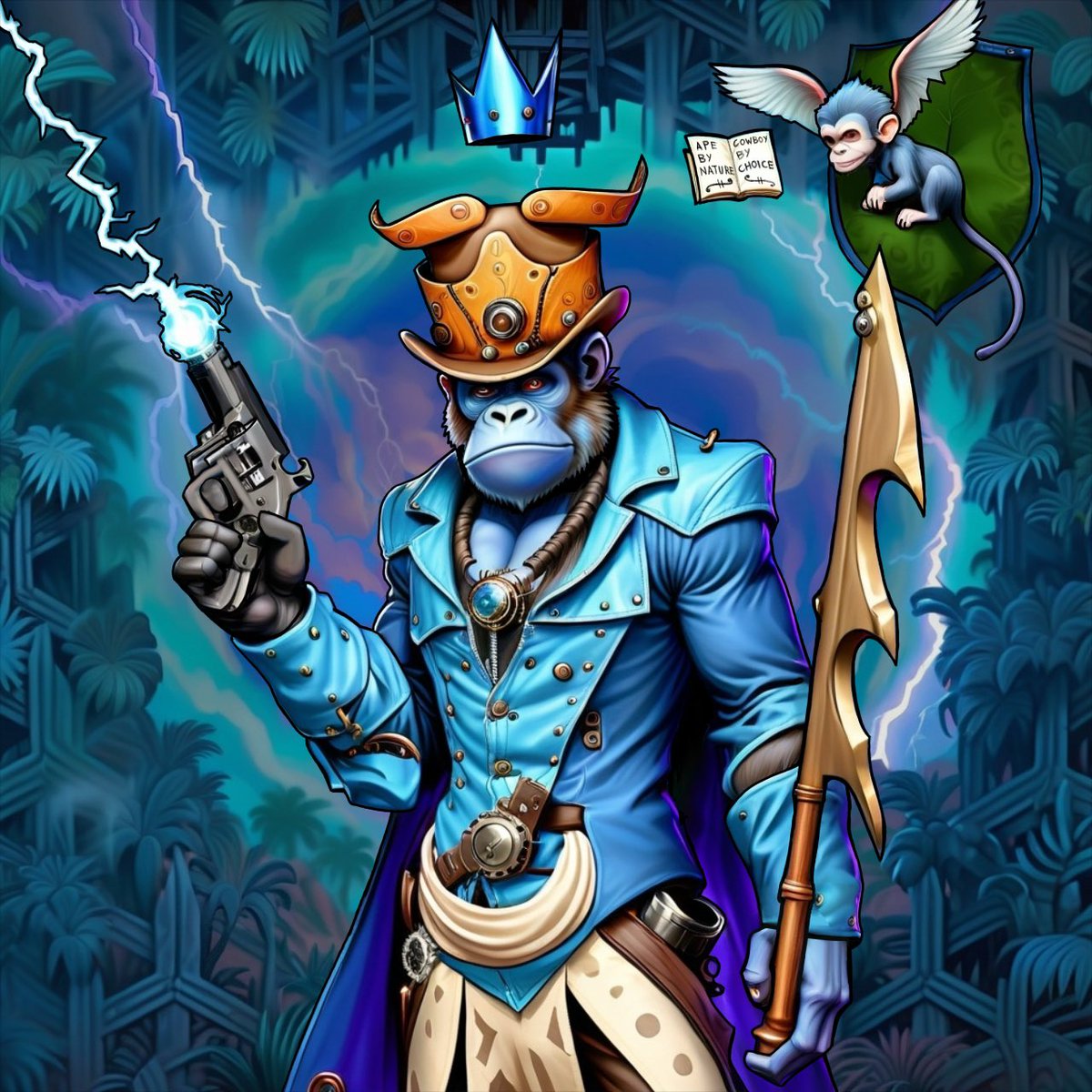 Blockchains of the apes. Congrats to <a href="/rtermaten1/">rtermaten</a> for this prime mfer! Was great fun creating. There are still 39 1/1 out there ready to be customized #BMC #ADA #NFTCommunity