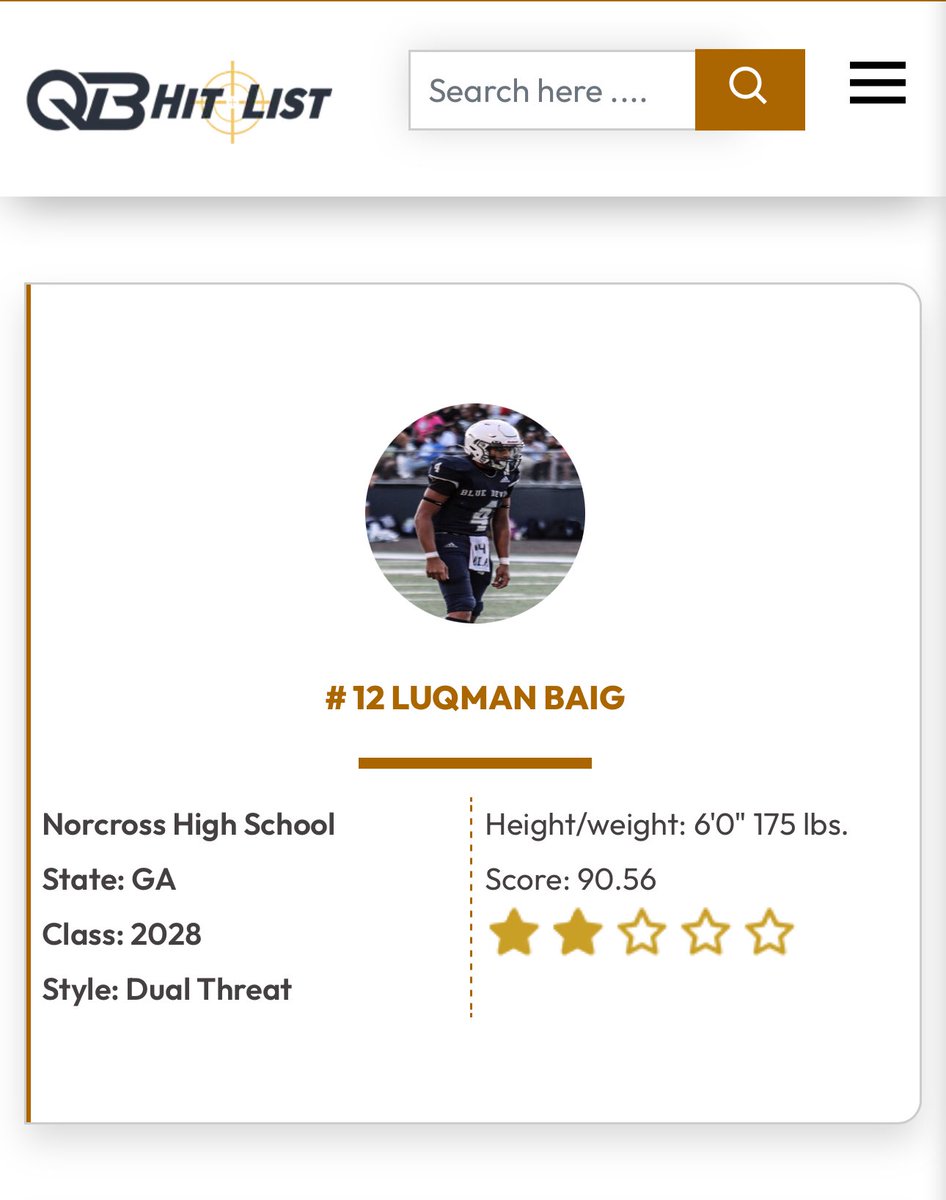 Luqman Baig (@luqmanbaigqb) on Twitter photo Thank you <a href="/QBHitList/">QBHitList.com</a> for the recognition. #12 in Georgia and #134 in the Nation. Long way to go. Keep working.
<a href="/CJacksonPRZ/">Connor Jackson</a> <a href="/__AustinButler/">AB</a> <a href="/CalebSisk_/">Caleb Sisk</a> <a href="/BrooksAustinBA/">Brooks Austin</a> <a href="/najehwilk/">Najeh Wilkins</a> <a href="/ArvonBacon/">Dream Attractor</a> <a href="/baconnetworkllc/">Bacon Network</a> <a href="/thorogood_will/">Will Thorogood</a> <a href="/wesleypowell_/">Wesley Powell</a> <a href="/maxwolborsky/">Max Wolborsky</a> <a href="/scoreatlanta/">SCORE Atlanta</a> Thank you <a href="/QBHitList/">QBHitList.com</a> for the recognition. #12 in Georgia and #134 in the Nation. Long way to go. Keep working.
<a href="/CJacksonPRZ/">Connor Jackson</a> <a href="/__AustinButler/">AB</a> <a href="/CalebSisk_/">Caleb Sisk</a> <a href="/BrooksAustinBA/">Brooks Austin</a> <a href="/najehwilk/">Najeh Wilkins</a> <a href="/ArvonBacon/">Dream Attractor</a> <a href="/baconnetworkllc/">Bacon Network</a> <a href="/thorogood_will/">Will Thorogood</a> <a href="/wesleypowell_/">Wesley Powell</a> <a href="/maxwolborsky/">Max Wolborsky</a> <a href="/scoreatlanta/">SCORE Atlanta</a>