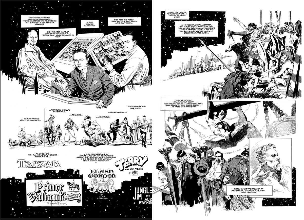 KevinWolffart's tweet photo. #DaveSim The 3 schools of comic art "realism". Foster, Raymond, Caniff - CONTINUED (2)
From "The Strange Death Of Alex Raymond" https://t.co/m4x68w9jgj