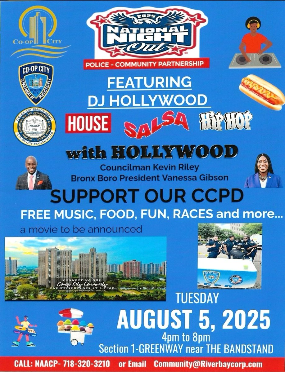 Come join your neighbors Tuesday, August 5th, from 4:00 to 8:00 PM on the Section 1 Greenway as we celebrate National Night Out