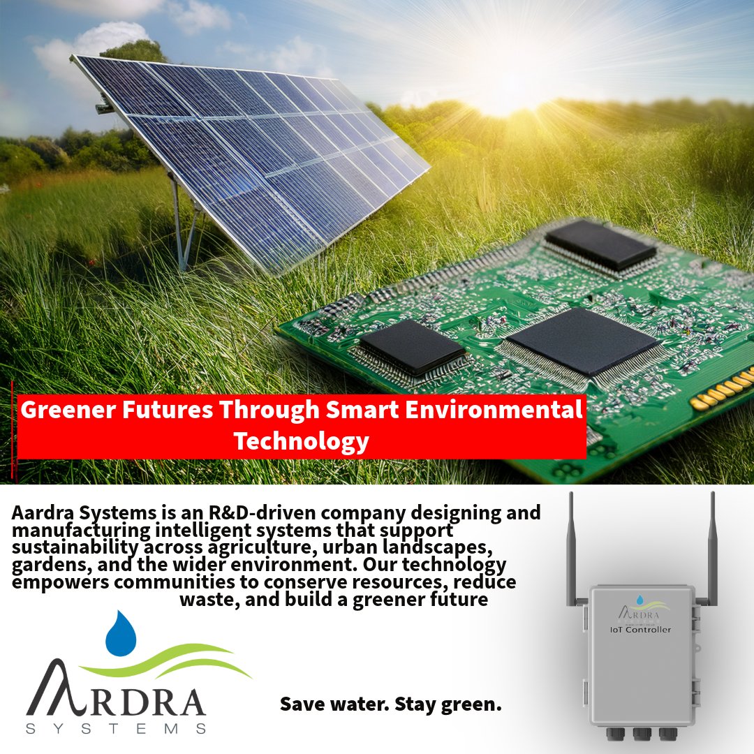 At Aardra Systems, we pioneer innovative green technologies designed for farms, gardens, and landscapes—empowering communities to conserve resources and cultivate a sustainable future. 
#EcoTech #SustainableLiving #SmartIrrigation #AardraSystems #FutureOfFarming #EcoInnovation