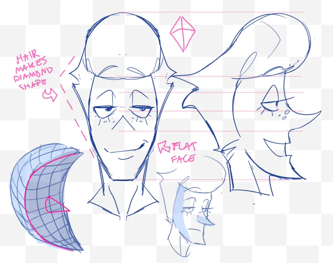 @Dlsintegrating YAYYYY TYY i think of him like a crescent moon w the inner curve very flat
plus, since he doesnt have ears, i push around his hair to make a fuller shape 