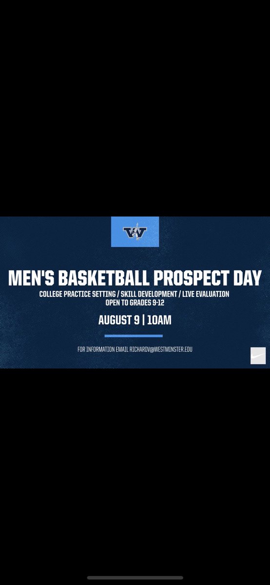 Thank you for the invite. <a href="/Westminster_MBB/">Westminster Men's Basketball</a>