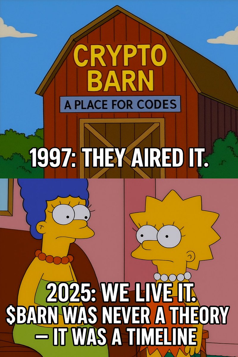 kikxanity's tweet photo. @JakeGagain You can never own enough $SUI?
True.
But $BARN? You’re not holding it... it’s holding you.
#BARN #CryptoCult #SimpsonsAlpha https://t.co/QGOiwJPqs7