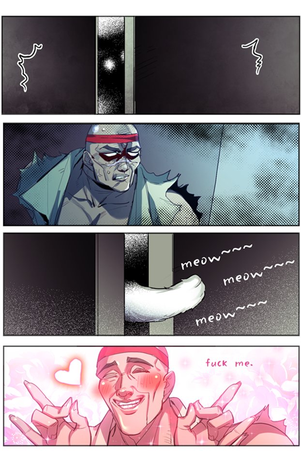 My special way of watching horror movies without fear：When watching a horror movie and feeling scared, replacing the monster with a cat makes it less frightening. #comic #comics