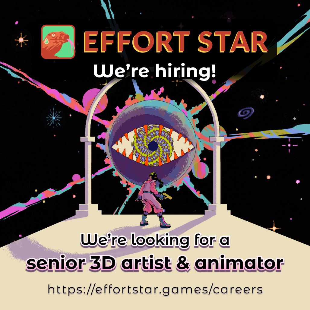 We’re looking for a full time senior 3D artist and animator for Enter the Chronosphere (fully remote).

We hope to fill this role ASAP, so take a look at the job description if it sounds like it’s for you.

effortstar.games/careers

#hiring #indiedev #Australia