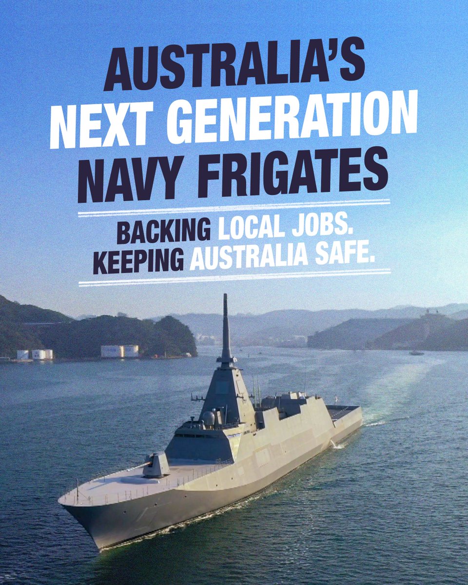 PatConroy1's tweet photo. It's a historic day for the @Australian_Navy.
And a historic day for Australian shipbuilding too.
Because today @RichardMarlesMP and I announced that the Navy’s future fleet of general purpose frigates will be the upgraded Japanese Mogami-class by @MHI_Group. https://t.co/Ook83nzcOa