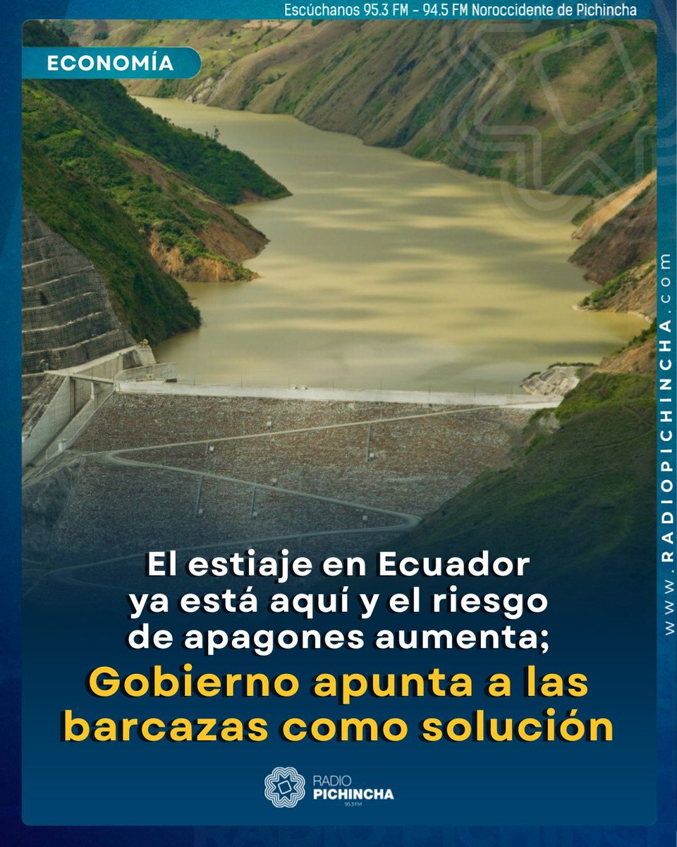 ¡EL ESTIAJE EN ECUADOR YA LLEGÓ! 
Luego del fracaso en la licitación de generación termoeléctrica, ahora el gobierno lanzará -en los siguientes días- un nuevo proceso de contratación de barcazas para enfrentar el estiaje de 2025.