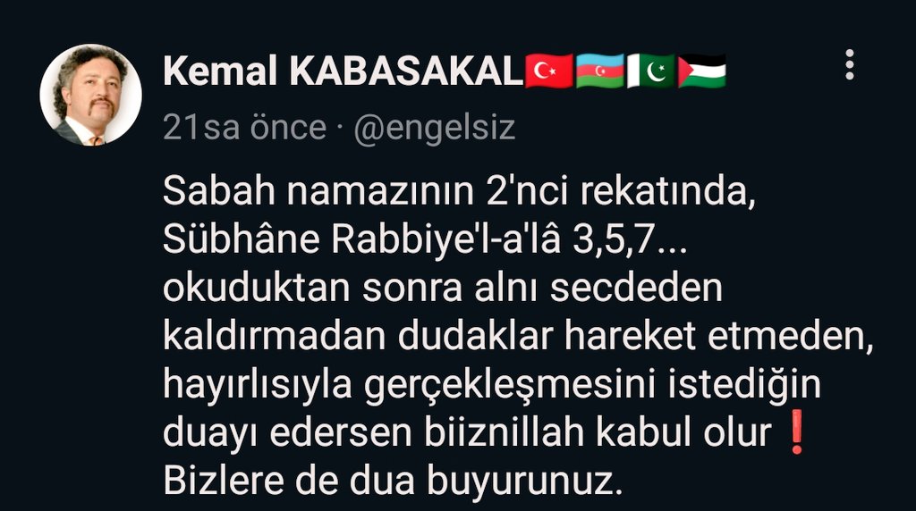 Bizlere de dua buyurunuz...