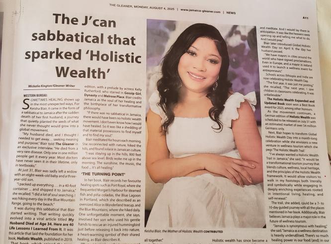 Keisha Blair HolisticWealth (@keishaoblair) on Twitter photo Thank you <a href="/JamaicaGleaner/">Jamaica Gleaner</a> for this feature article today. This story that sparked the global Holistic Wealth Movement 💫
jamaica-gleaner.com/article/news/2…
#HolisticWealth #KeishaBlair #Jamaica #1BillionWithHolisticWealth #JamaicaGleaner #holisticwealthmovement Thank you <a href="/JamaicaGleaner/">Jamaica Gleaner</a> for this feature article today. This story that sparked the global Holistic Wealth Movement 💫
jamaica-gleaner.com/article/news/2…
#HolisticWealth #KeishaBlair #Jamaica #1BillionWithHolisticWealth #JamaicaGleaner #holisticwealthmovement