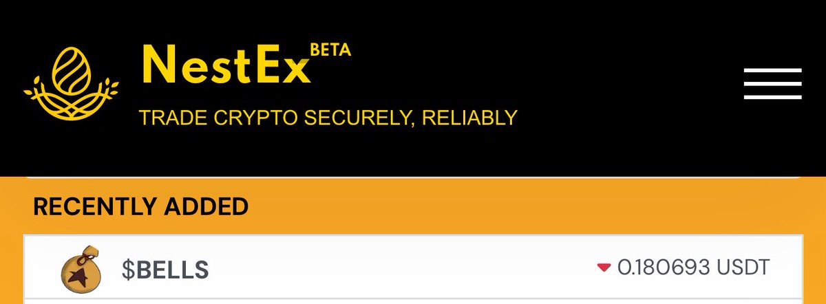 I got Bellscoin added to <a href="/NestEx_one/">NestEx</a> exchange today. It’s an extremely new exchange so I would trade with caution, but I appreciate all the support from all developers trying to make a difference in Bellscoin 🔔 $Bells

Always remember, not your keys, not your crypto! 🔔