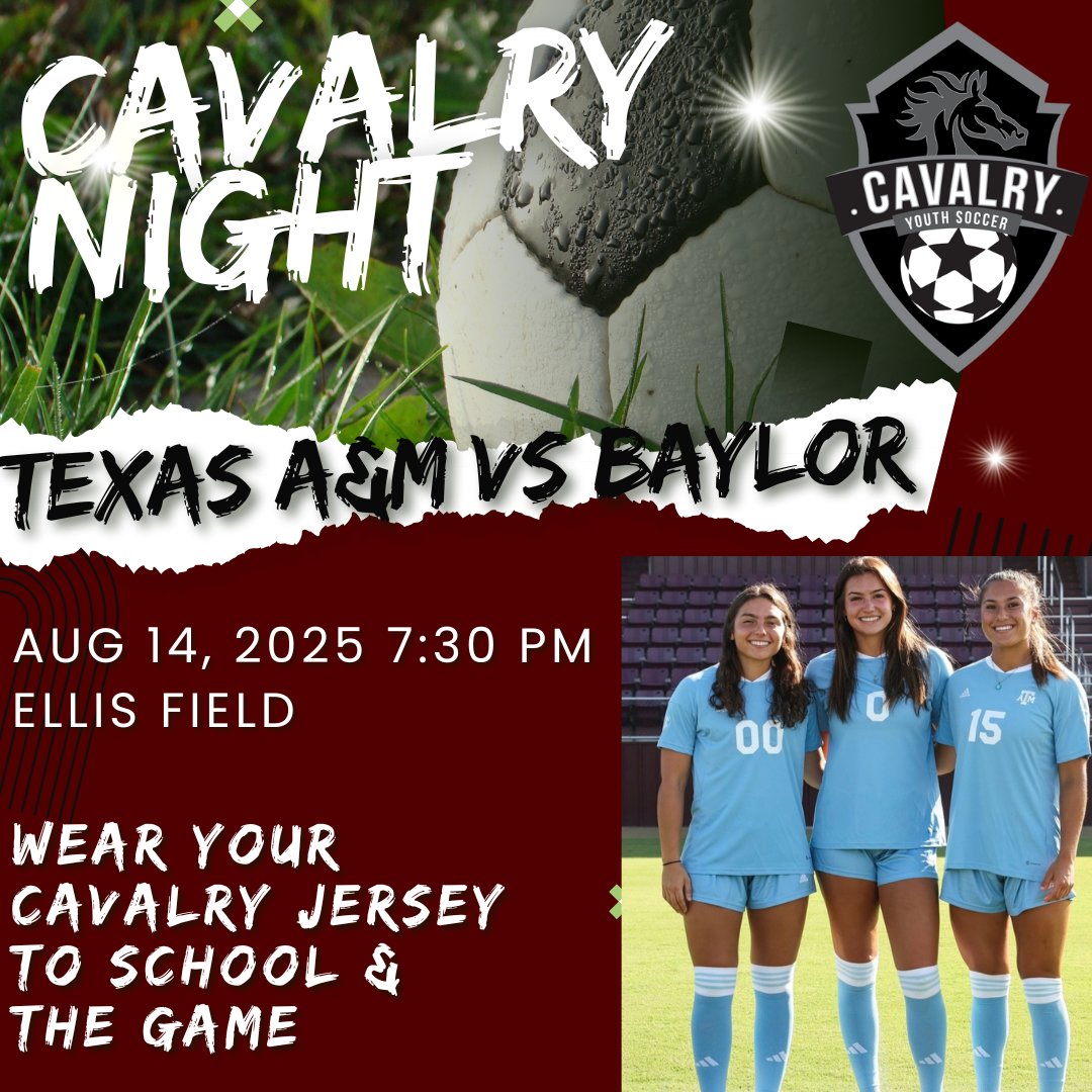 ⚽️Save the date for Cavalry night at Ellis Field! Thursday, Aug 14th, 2025, at 7:3pm
✨️Tickets will be provided by the club!
...
#cavalryyouthsoccer #soccerclub #soccer #soccerfamily #soccermom #cavalryyouth #cavalrysoccer