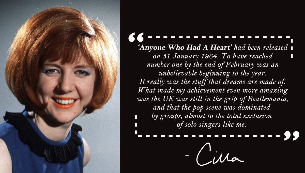 ✨The year was 1964 &amp; boy bands like #TheBeatles dominated the British pop chart. #CILLAinherownwords recalls this life-changing time in her life.👇#RememberingCilla #CILLA #CillaBlack #AnyoneWhoHadAHeart #merseybeat #beatlemania #sixtiesmusic #SixtiesIcon #60smusic #1960smusic