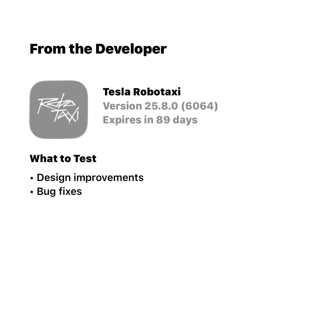I just got an update on my Tesla Robotaxi app