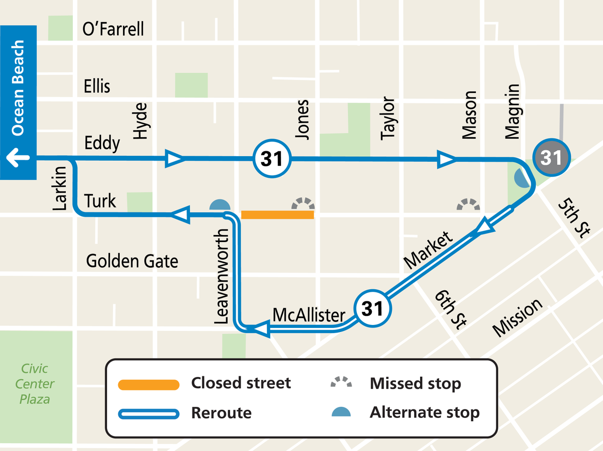 SFMTA (@sfmta_muni) on Twitter photo HeadsUp: <a href="/SFPD/">San Francisco Police</a> Tenderloin Station hosts #NationalNightOut tomorrow from 4 to 7:30pm on Turk btwn Jones & Leavenworth.
➡️The 31 will have a reoute.
➡️For service details, visit: sfmta.com/travel-updates… HeadsUp: <a href="/SFPD/">San Francisco Police</a> Tenderloin Station hosts #NationalNightOut tomorrow from 4 to 7:30pm on Turk btwn Jones & Leavenworth.
➡️The 31 will have a reoute.
➡️For service details, visit: sfmta.com/travel-updates…