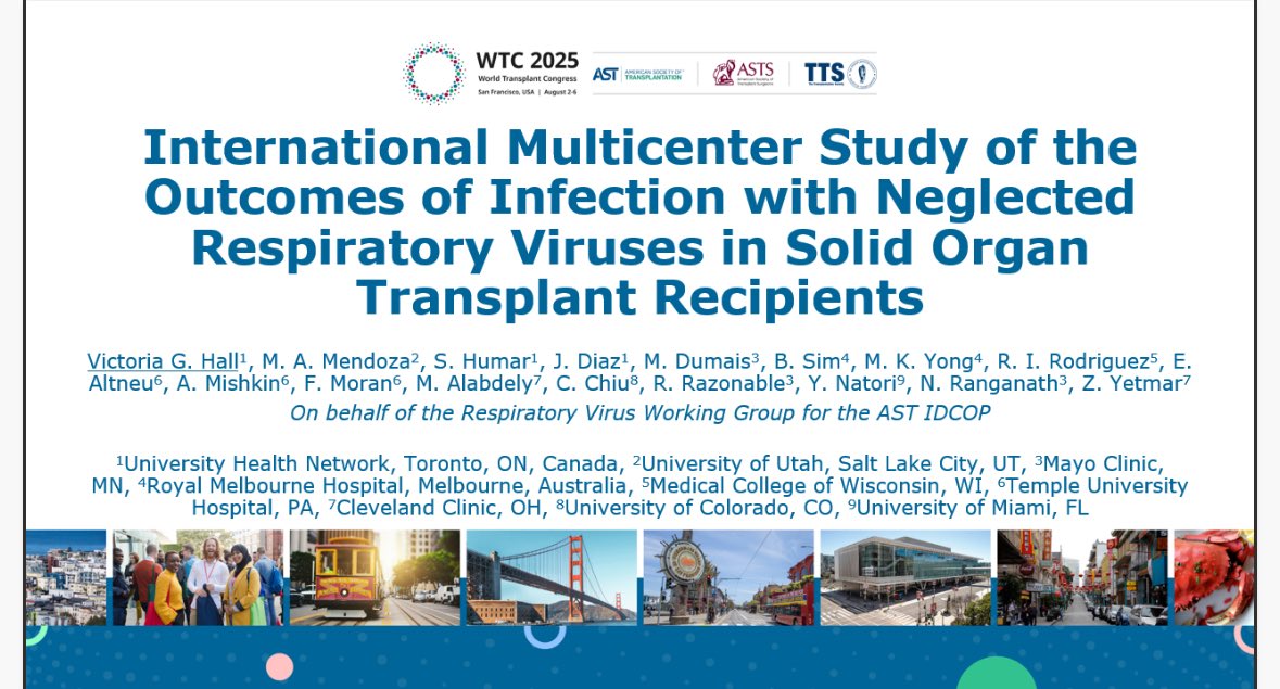 Maria Alejandra Mendoza, MD (@marialemendozad) on Twitter photo Great presentation by <a href="/victoriahall26/">Tori Hall</a> reporting preliminary findings on neglected viruses in SOT, a global multicenter effort
<a href="/RazonableMD/">Raymund Razonable</a> <a href="/ZYetmar/">Zach Yetmar</a> <a href="/NatoriYoichiro/">Yoichiro Natori</a> Great presentation by <a href="/victoriahall26/">Tori Hall</a> reporting preliminary findings on neglected viruses in SOT, a global multicenter effort
<a href="/RazonableMD/">Raymund Razonable</a> <a href="/ZYetmar/">Zach Yetmar</a> <a href="/NatoriYoichiro/">Yoichiro Natori</a>