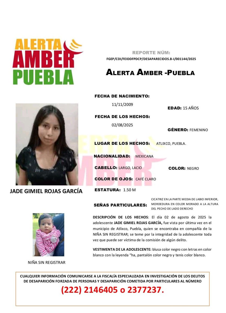 RedFemAtlixco's tweet photo. ¡Ayúdanos compartiendo!
 #Atlixco, #alertaAmber https://t.co/5VFymti7AP