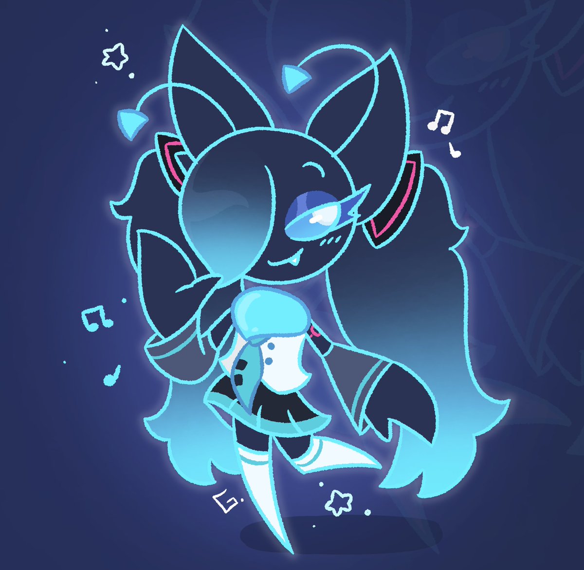 ghostyirene's tweet image. (Not Patapon related) I remade this art from a year ago of the same character :&amp;gt; 🩵 @Maglor_El_Mago #art #databrawl