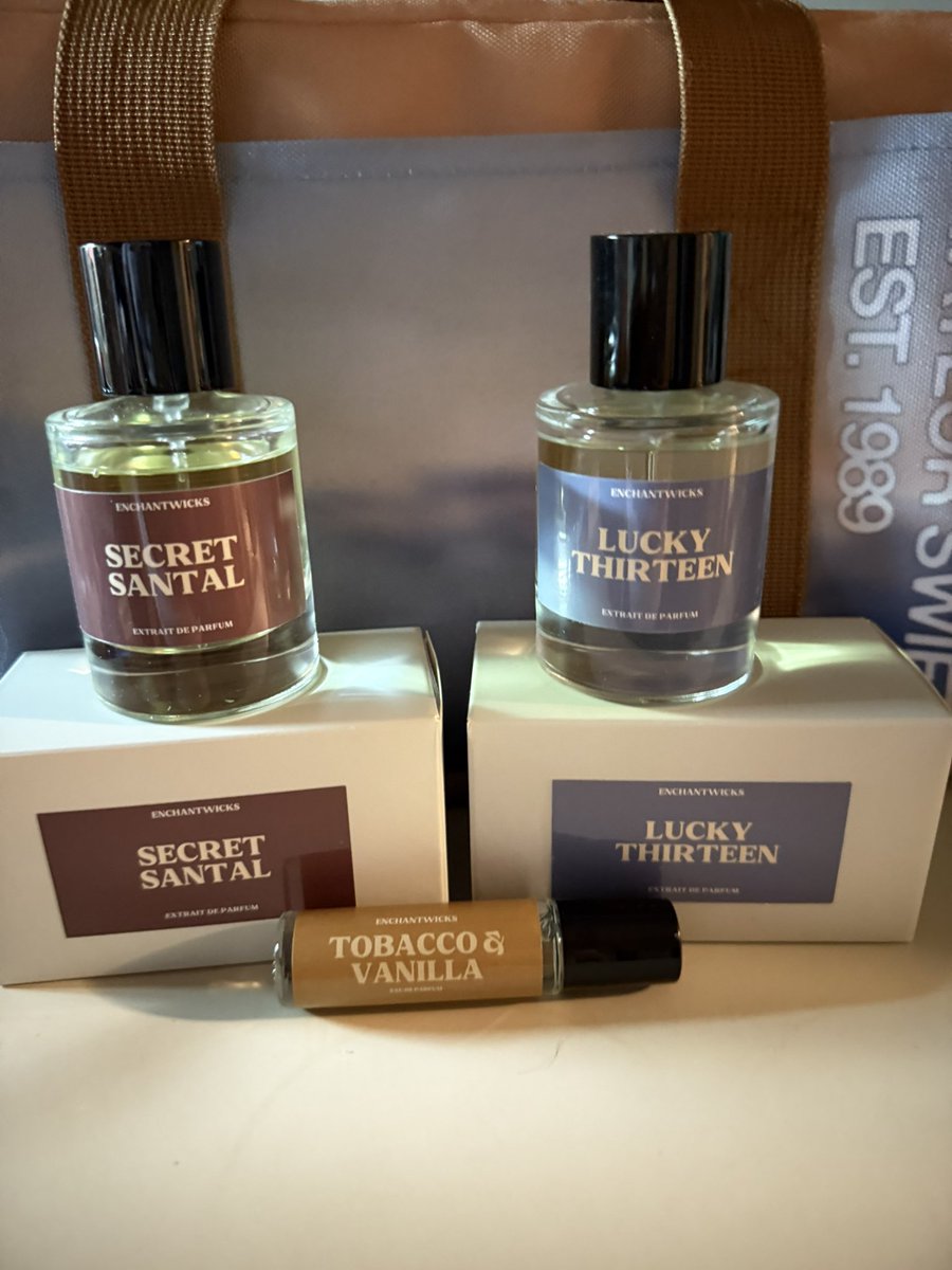 I loved it so much I had to get the full size! Lucky Thirteen is also amazing!!! I can’t wait to try Tobacco &amp; Vanilla! Also, <a href="/enchantwicks/">Enchantwicks</a> is the fastest shipper ever!! I ordered these on Saturday and just unpacked them!!! Thanks <a href="/MelissaEnchant/">✨ Melissa Enchanted✨</a> I 13/10 recommend!!! 🫶