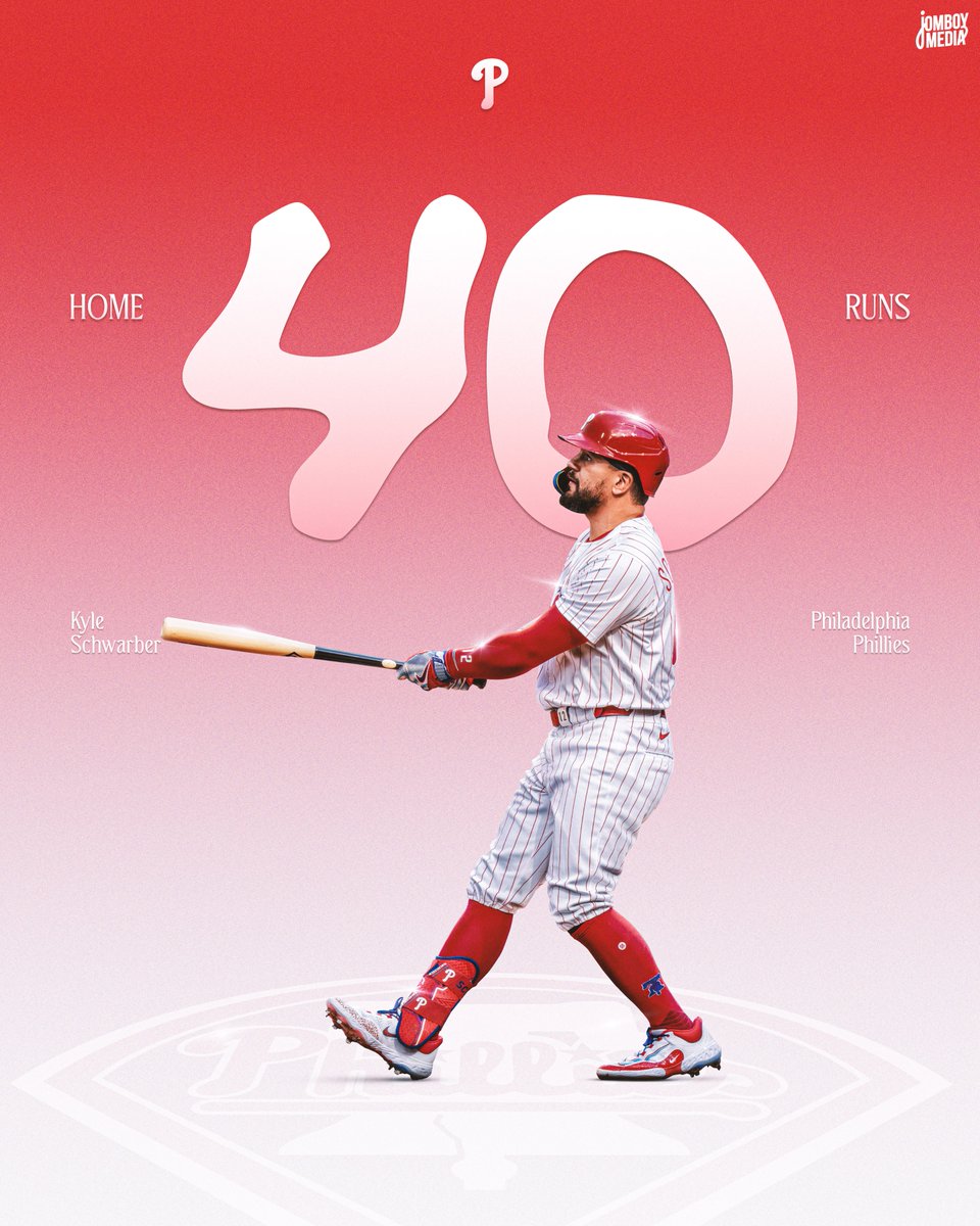 Kyle Schwarber is the first in the NL to 40 homers this season! <a href="/Cherry_Pins/">Philly Sports JM</a>