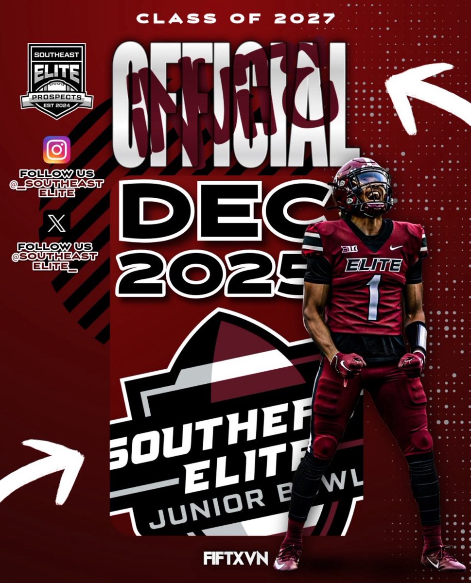 Blessed to have been invited to The Southeast elite junior bowl game.
<a href="/SoutheastElite_/">Southeast Elite Prospects</a> <a href="/grayson_fb/">Grayson Football</a> <a href="/CoachCarswell/">Gregory Carswell 👐🏿👣</a> <a href="/coach_them_up1/">HP</a> <a href="/RecruitGeorgia/">Recruit Georgia</a>