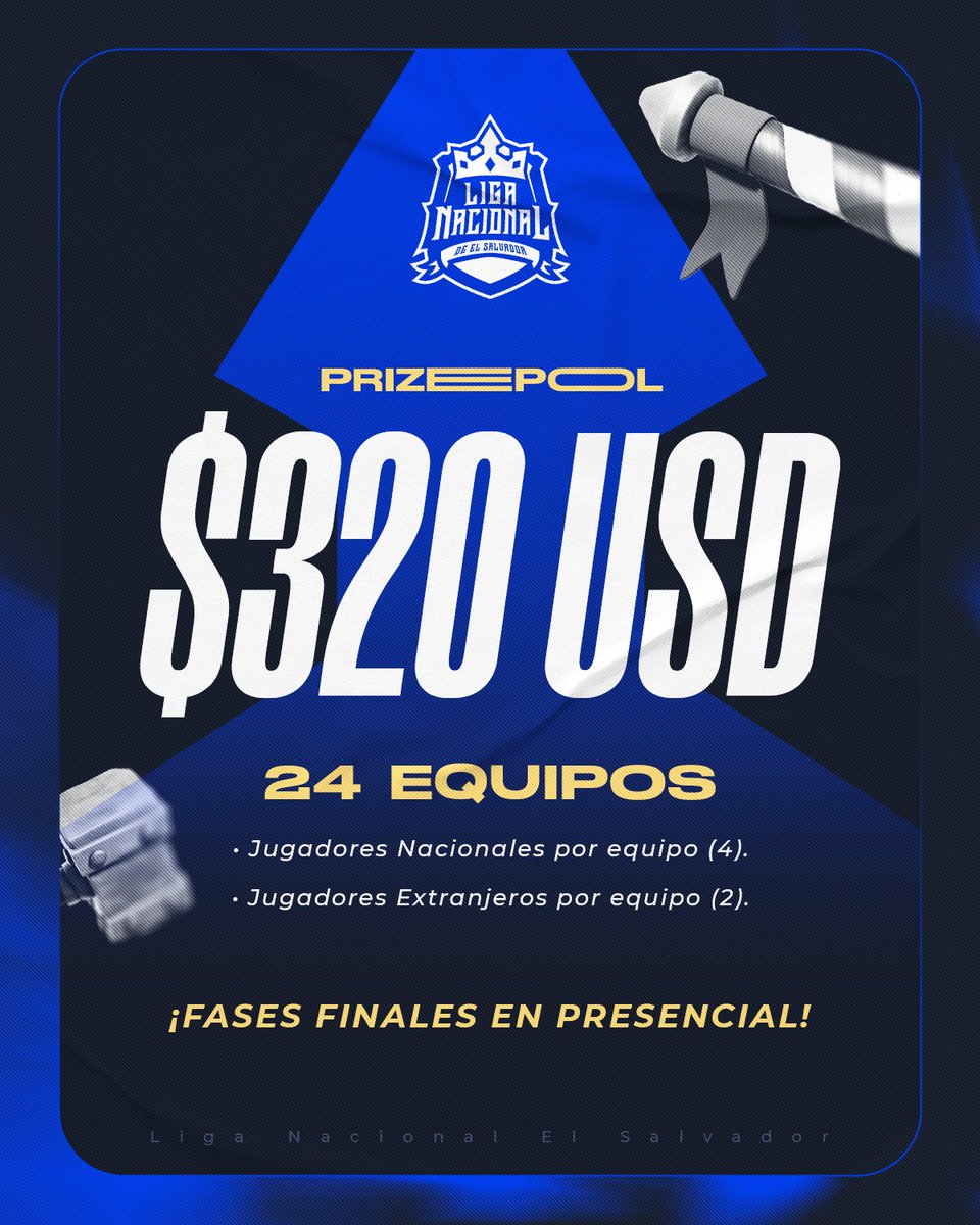 EGamesSV (@egamessv) on Twitter photo ๐2DA LIGA NACIONAL DE CLASH ROYALE! ๐ธ๐ป
๐by Mauser & <a href="/EGamesSV/">EGamesSV</a>
โ๏ธ 24 equipos | $320 en premios | Final presencial
๐
Inscripciones: 5/08 - 7/09
๐ฎ Inicia: 8/09
๐ฐ Premios:
๐ฅ $165 | ๐ฅ $90 | ๐ฅ $45
๐ $20 WR
๐ฉ DM para mรกs informaciรณn
โ ๏ธ 24 CUPOS
#LigaCRSV #ClashRoyaleSV ๐2DA LIGA NACIONAL DE CLASH ROYALE! ๐ธ๐ป
๐by Mauser & <a href="/EGamesSV/">EGamesSV</a>
โ๏ธ 24 equipos | $320 en premios | Final presencial
๐
Inscripciones: 5/08 - 7/09
๐ฎ Inicia: 8/09
๐ฐ Premios:
๐ฅ $165 | ๐ฅ $90 | ๐ฅ $45
๐ $20 WR
๐ฉ DM para mรกs informaciรณn
โ ๏ธ 24 CUPOS
#LigaCRSV #ClashRoyaleSV